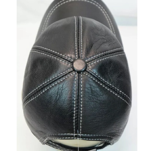 NWT Men’s 100% Genuine Lambskin Leather Baseball Hat - Picture 3 of 5